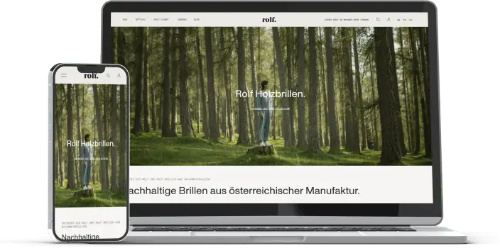 Website von Rolf Brillen auf Laptop und Smartphone