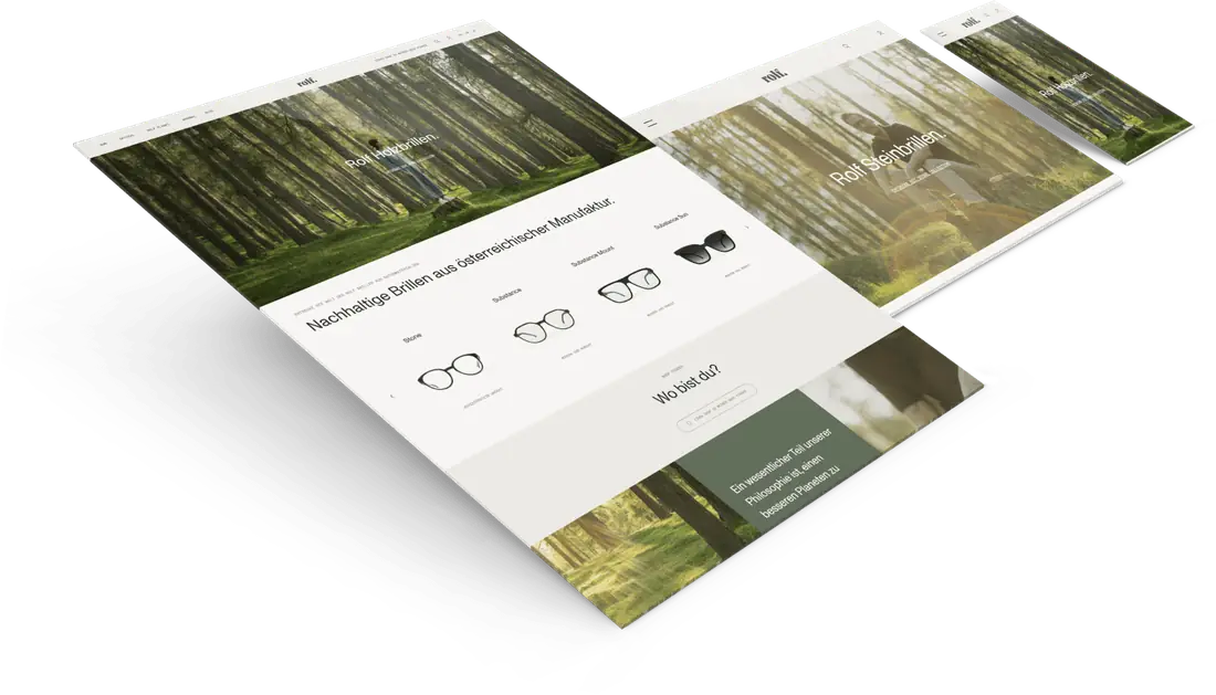 Website und Webshop von Rolf Brillen auf Laptop und Smartphone