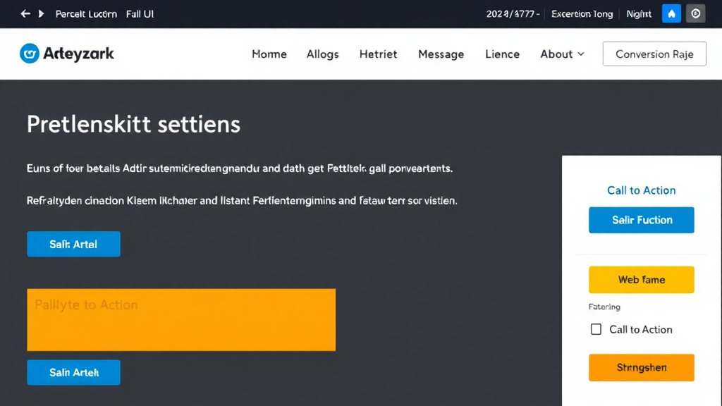 Screenshot einer Website mit klaren, auffälligen Call-to-Action-Buttons in verschiedenen Farben und strategischer Platzierung zur Maximierung der Conversion-Rate.