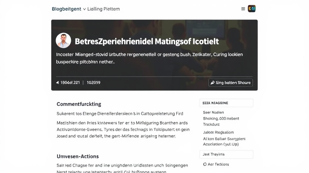 Screenshot eines interaktiven Blogbeitrags mit Kommentarfunktionen, Umfragen und Call-to-Actions, die Leser zur Teilnahme anregen.