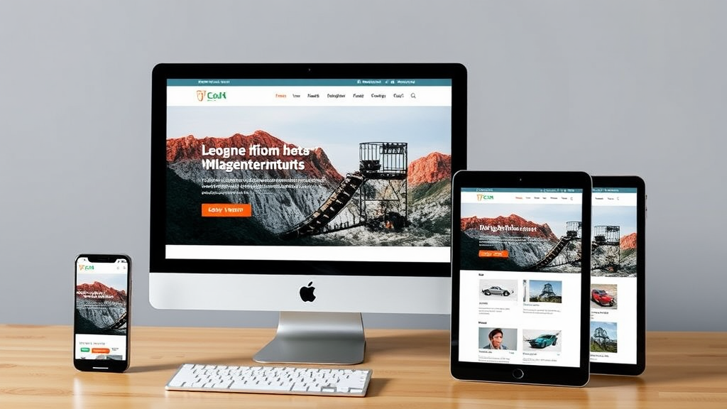 Visualisierung einer responsiven Website, die auf verschiedenen Geräten wie Smartphone, Tablet und Desktop-PC optimal dargestellt wird und eine konsistente Benutzererfahrung bietet.