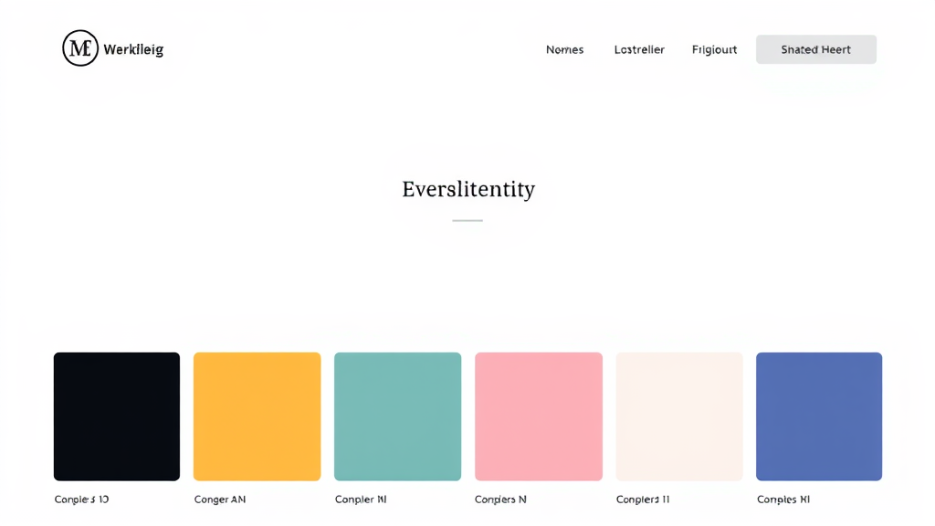 Webdesign mit einheitlicher Farbpalette und typografischen Elementen zur Stärkung der Markenidentität, einschließlich Logo, Buttons und Schriftzüge.