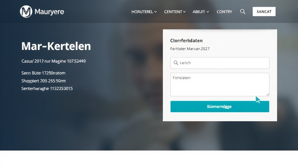 Benutzerfreundliche Website mit gut sichtbaren Kontaktdaten, einfachem Kontaktformular und auffälligen Call-to-Action-Buttons zur Kundenanfrage für Maurerbetriebe.
