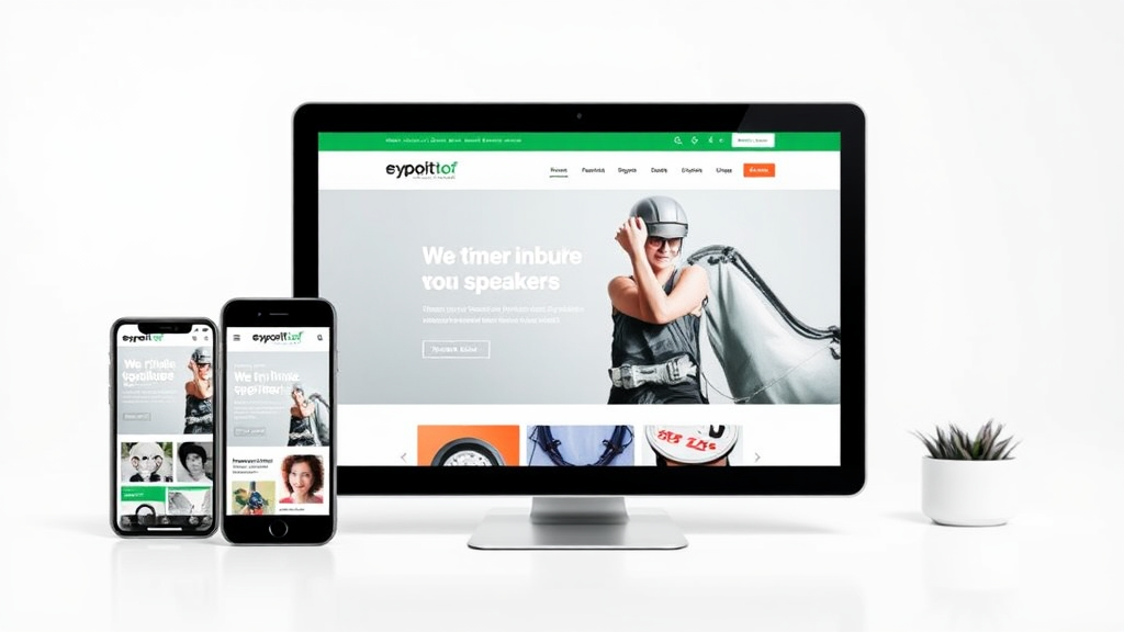 Darstellung einer responsiven Website auf verschiedenen Geräten: Smartphone, Tablet und Desktop, die optimale Benutzererfahrung und Anpassungsfähigkeit zeigt.