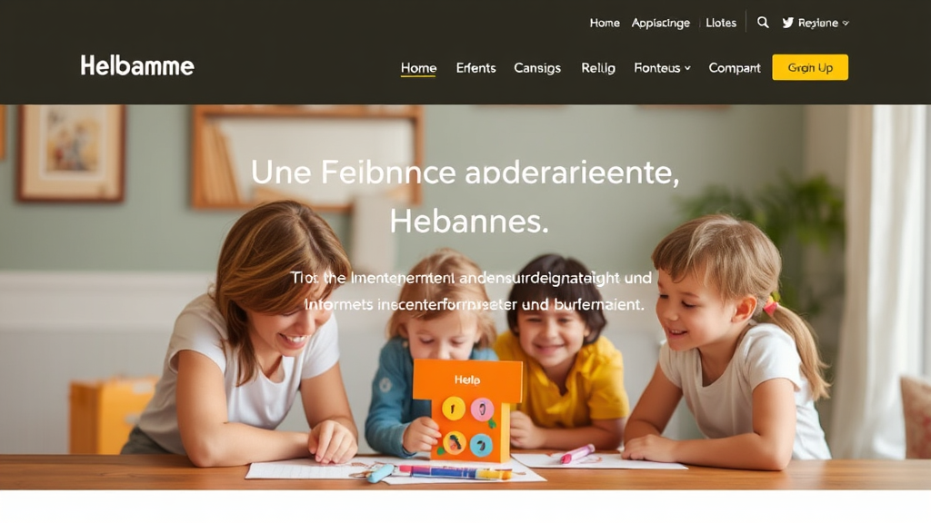 Eine Webseite zeigt eine freundliche Hebamme, die Eltern in einem persönlichen Umfeld willkommen heißt, um Vertrauen und Informationen anzubieten.