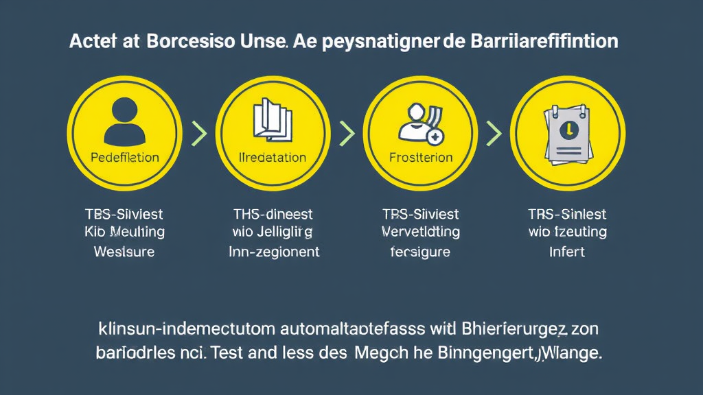 Grafik, die den Prozess der Überprüfung der Barrierefreiheit auf einer Website darstellt, einschließlich automatisierter Tests und Nutzerfeedback durch Menschen mit Behinderungen.