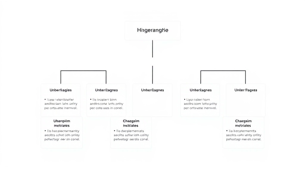 Grafik einer Website mit klarer Seitenhierarchie und mehreren Unterseiten, verdeutlicht die Benutzerfreundlichkeit und optimierte Struktur für SEO.