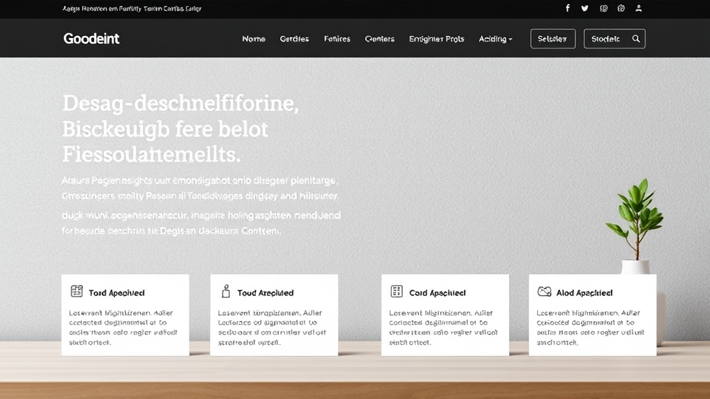 Minimalistische Webseite mit reduzierten Designelementen, intuitiver Navigation und anpassbaren Inhalten, die Nutzererfahrung durch smarte Funktionen optimiert.
