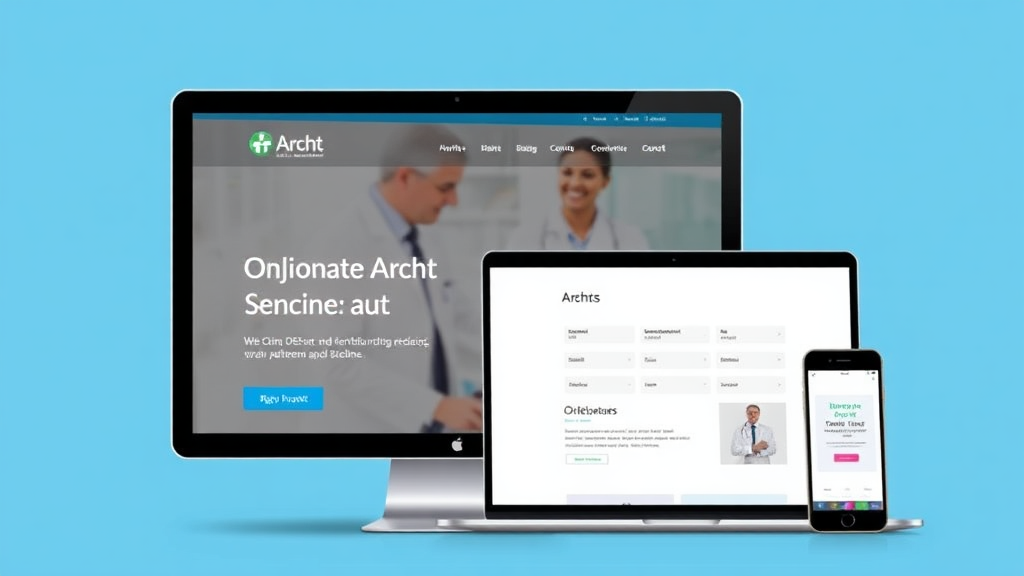 Moderne Arzt-Website mit ansprechendem Design, intuitiver Navigation und Funktionen wie Online-Terminbuchung zur Patientenbindung und Erhöhung der Sichtbarkeit.