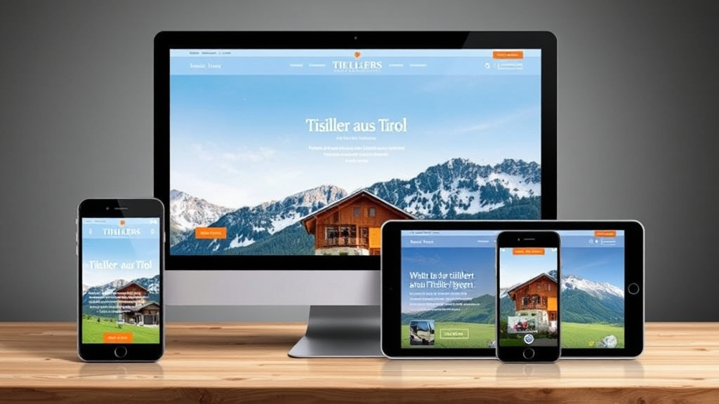 Moderne Website eines Tischlers aus Tirol, die sich auf verschiedenen Geräten anpasst, mit einladendem Design und Benutzeroberfläche für optimale Nutzererfahrung.