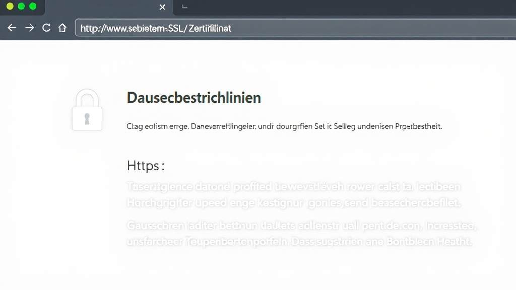 Screenshot einer Webseite mit sichtbarem SSL-Zertifikat (https) und einem klar strukturierten Abschnitt über Datenschutzrichtlinien, der das Nutzervertrauen fördert.