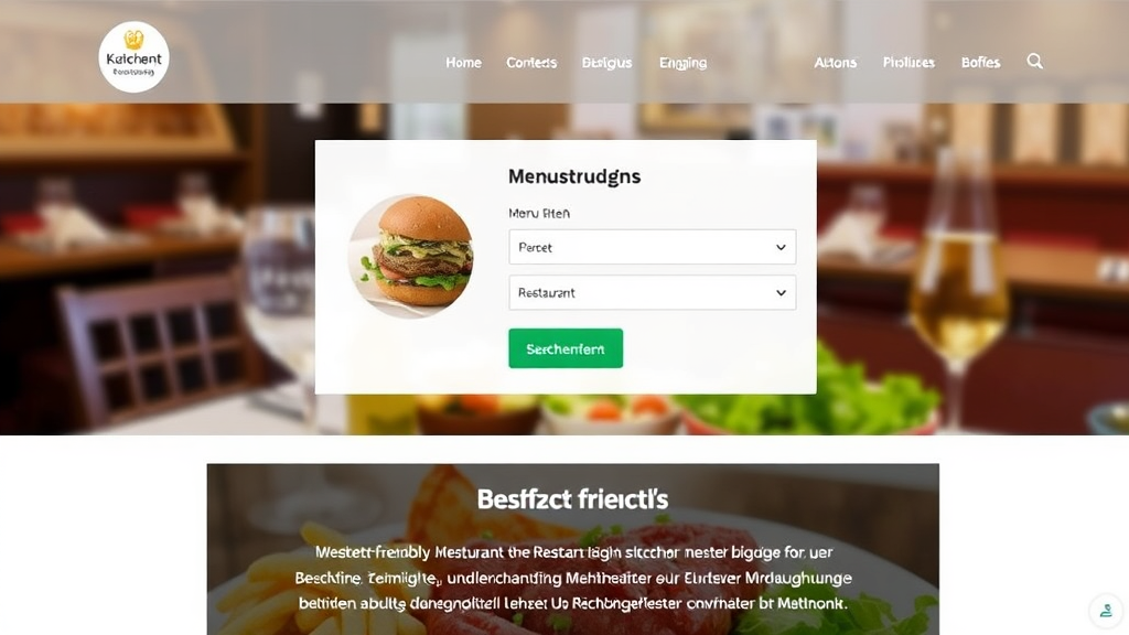 Screenshot einer benutzerfreundlichen Restaurant-Website, die eine klare Menüstruktur, mobile Optimierung und eine gut sichtbare Suchfunktion zeigt.