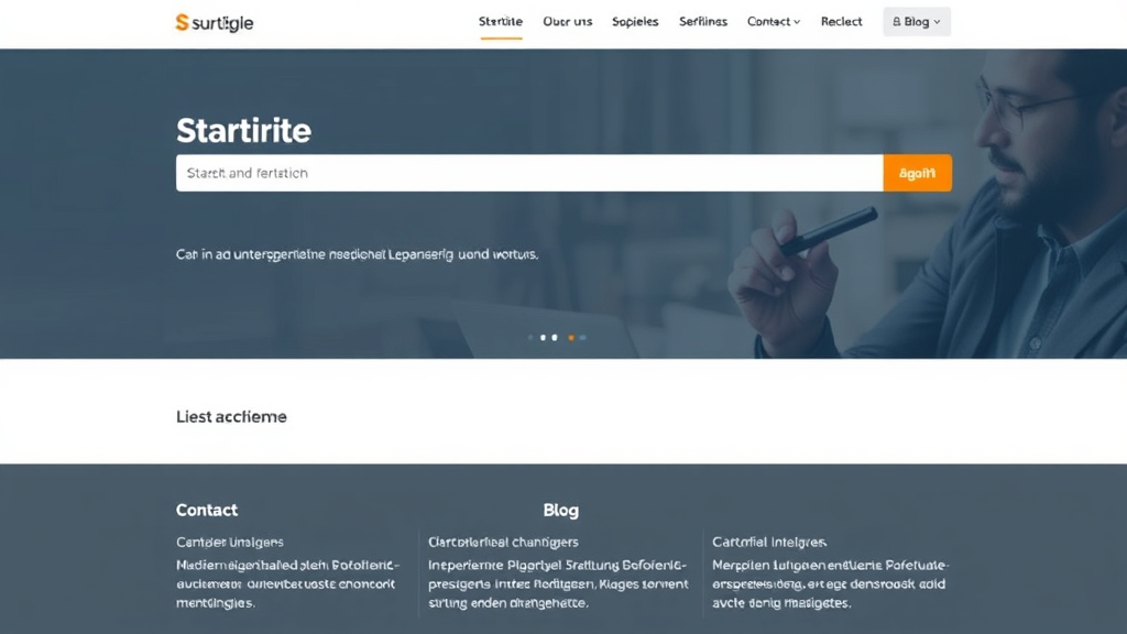 Screenshot einer gut strukturierten Unternehmenswebsite mit klaren Unterseiten für Startseite, Über uns, Leistungen, Kontakt und Blog.