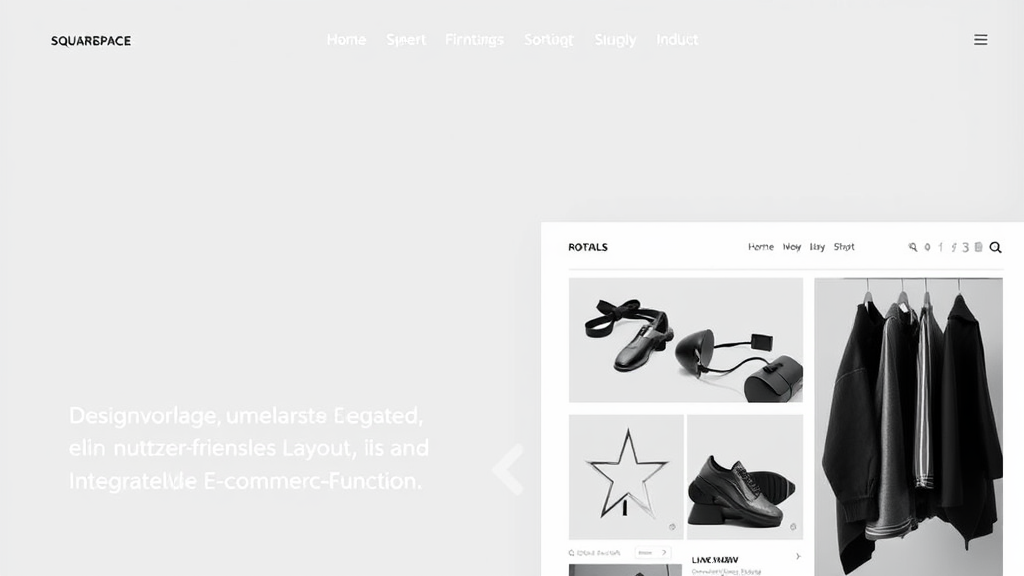 Screenshot einer modernen Squarespace-Website, die eine elegante Designvorlage, ein benutzerfreundliches Layout und integrierte E-Commerce-Funktionen zeigt.
