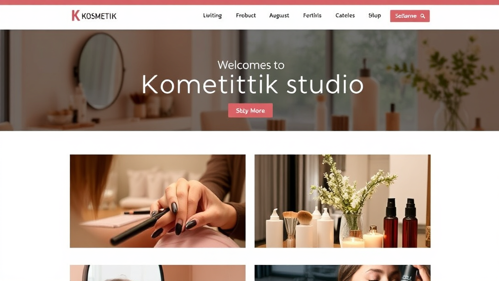 Professionell gestaltete Kosmetikstudio-Website mit hochwertiger Fotografie, Vorher-Nachher-Bildern und einem einladenden Ambiente.
