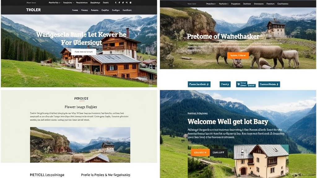 Screenshots von Websites Tiroler Malerbetriebe, die modernes Design, klare Navigation und informative Inhalte über Projekte und Dienstleistungen zeigen.
