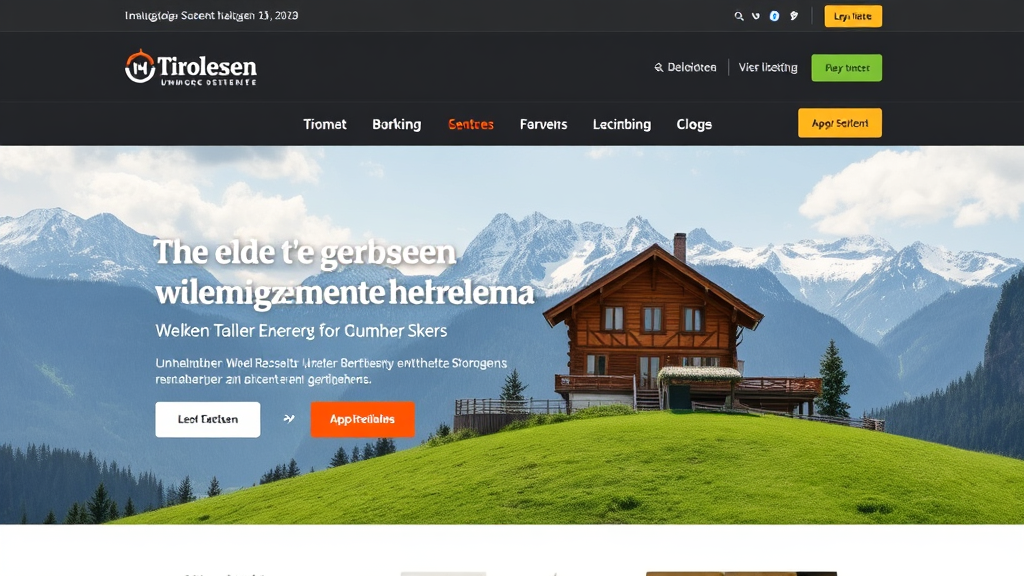 Webdesign eines Umzugsunternehmens mit Tiroler Identität, präsentiert in Regionalfarben, traditionellen Bildern und alpinen Schriftarten.